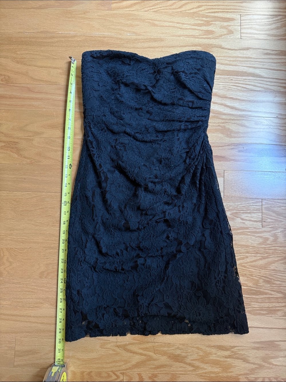 Rebecca Taylor Black Strapless Lace Sheath Dress
